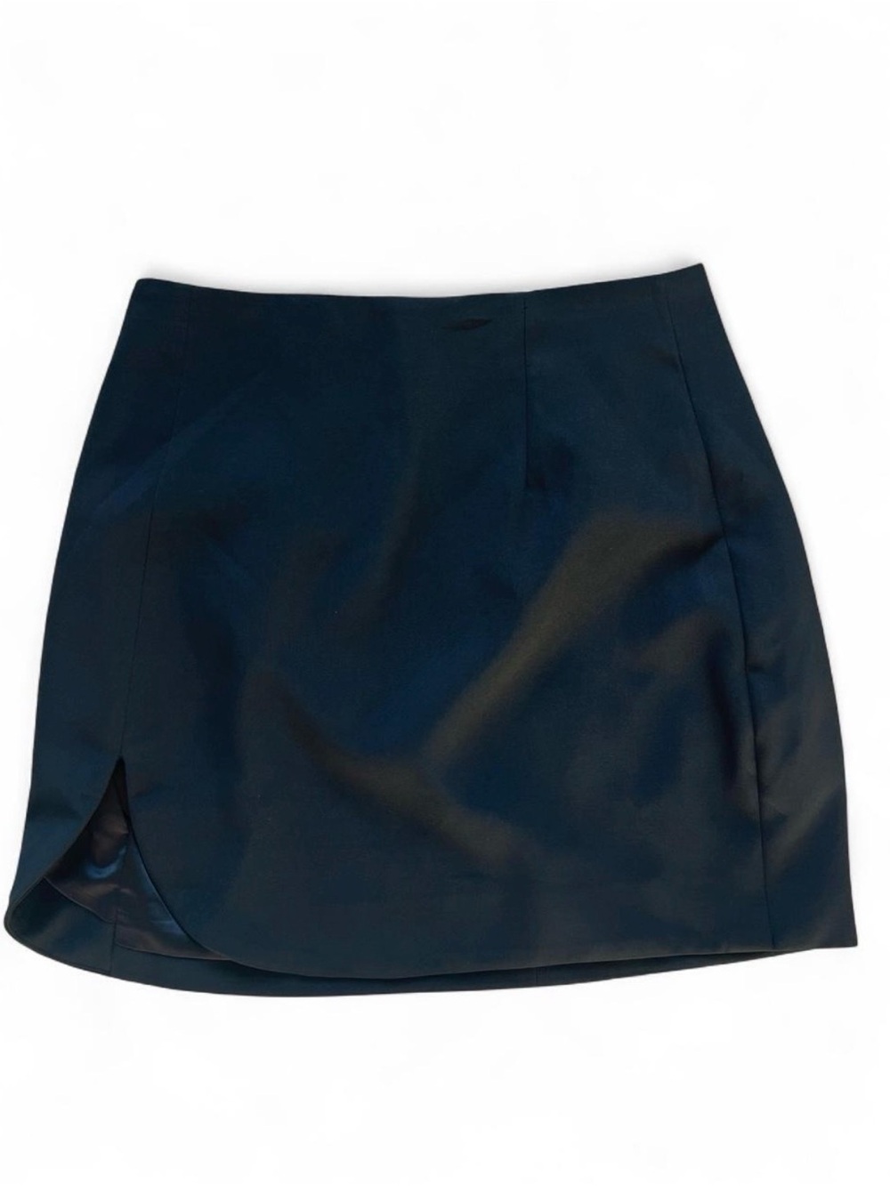 Bardot Black Side Slit Mini Skirt | Size L / US 8